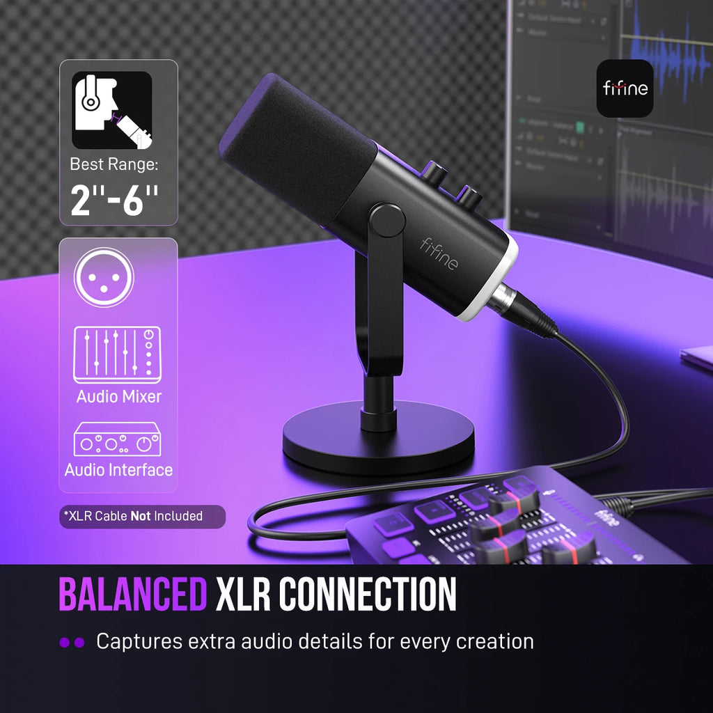 Microphone FIFINE AM8 USB/XLR Dynamique RGB Gaming Podcast – CLEVI Paris