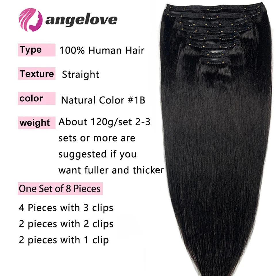 Extensions à Clips Straight Remy Hair Set Complet – CLEVI Paris