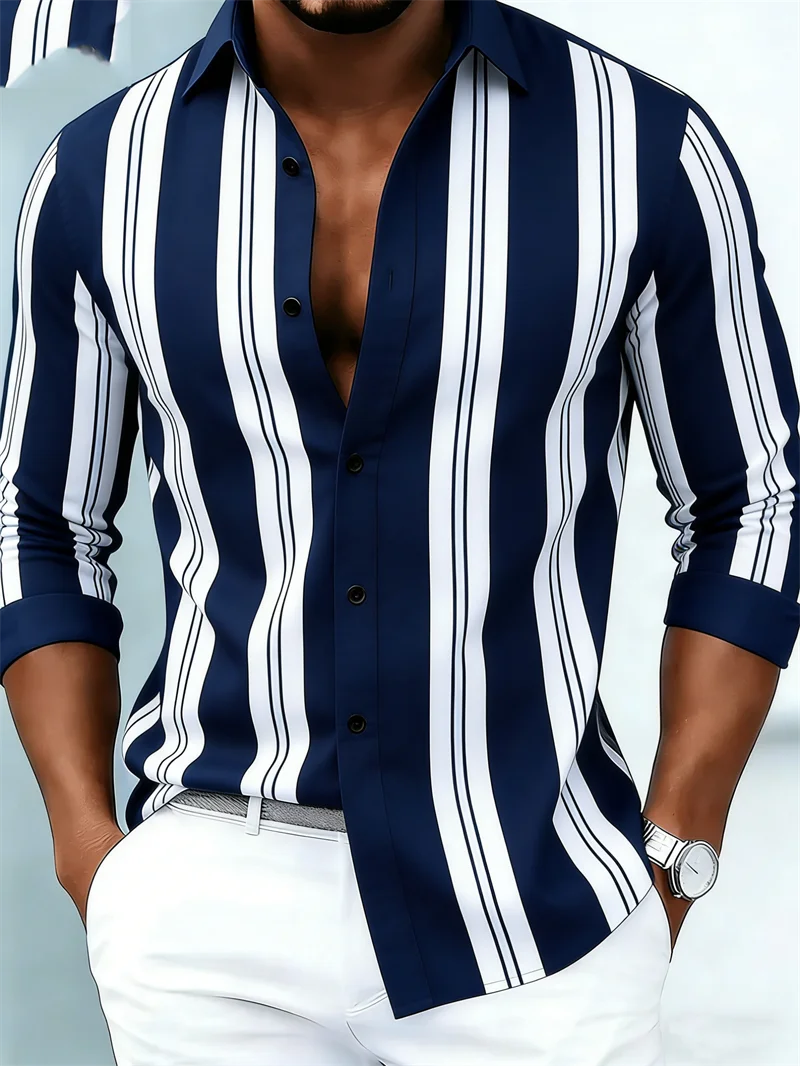 Chemise rayée 3D homme – CLEVI Paris