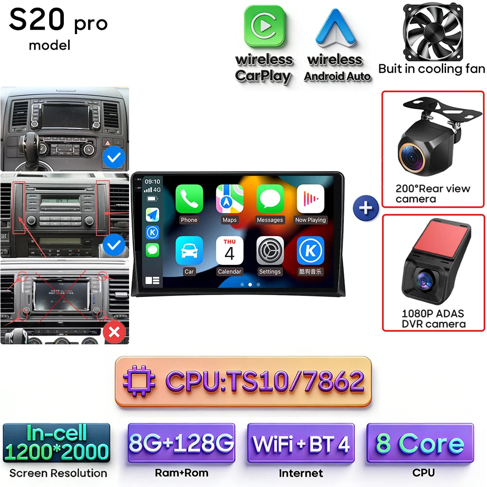 Autoradio Android 9″ VW Multivan T5 – CLEVI Paris
