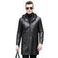 Manteau homme en cuir de mouton à capuche – CLEVI Paris
