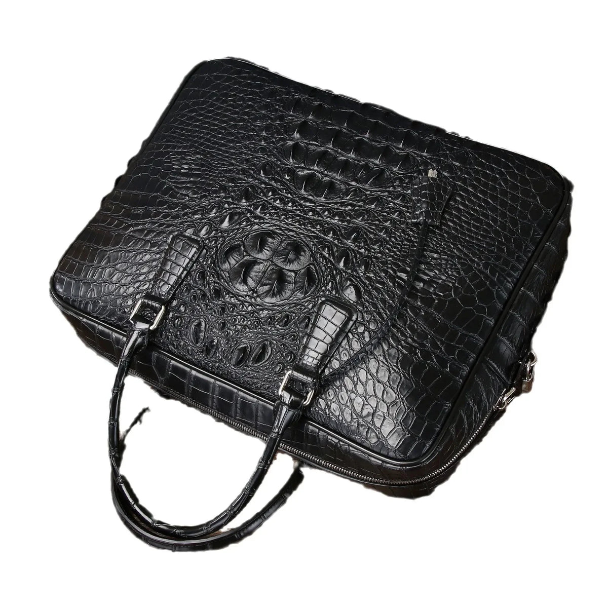 Sac Messager Homme Cuir Vache Véritable Alligator 42x31cm 14” – CLEVI Paris