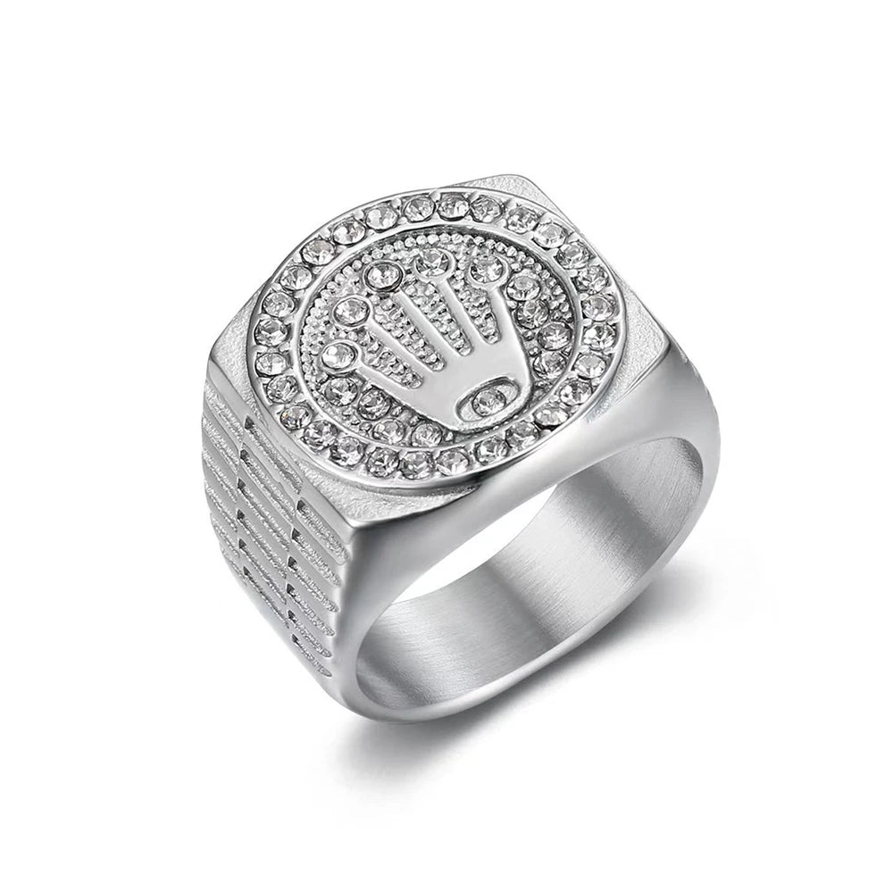 Bague Couronne Vintage Unisexe en Acier 316L – CLEVI Paris