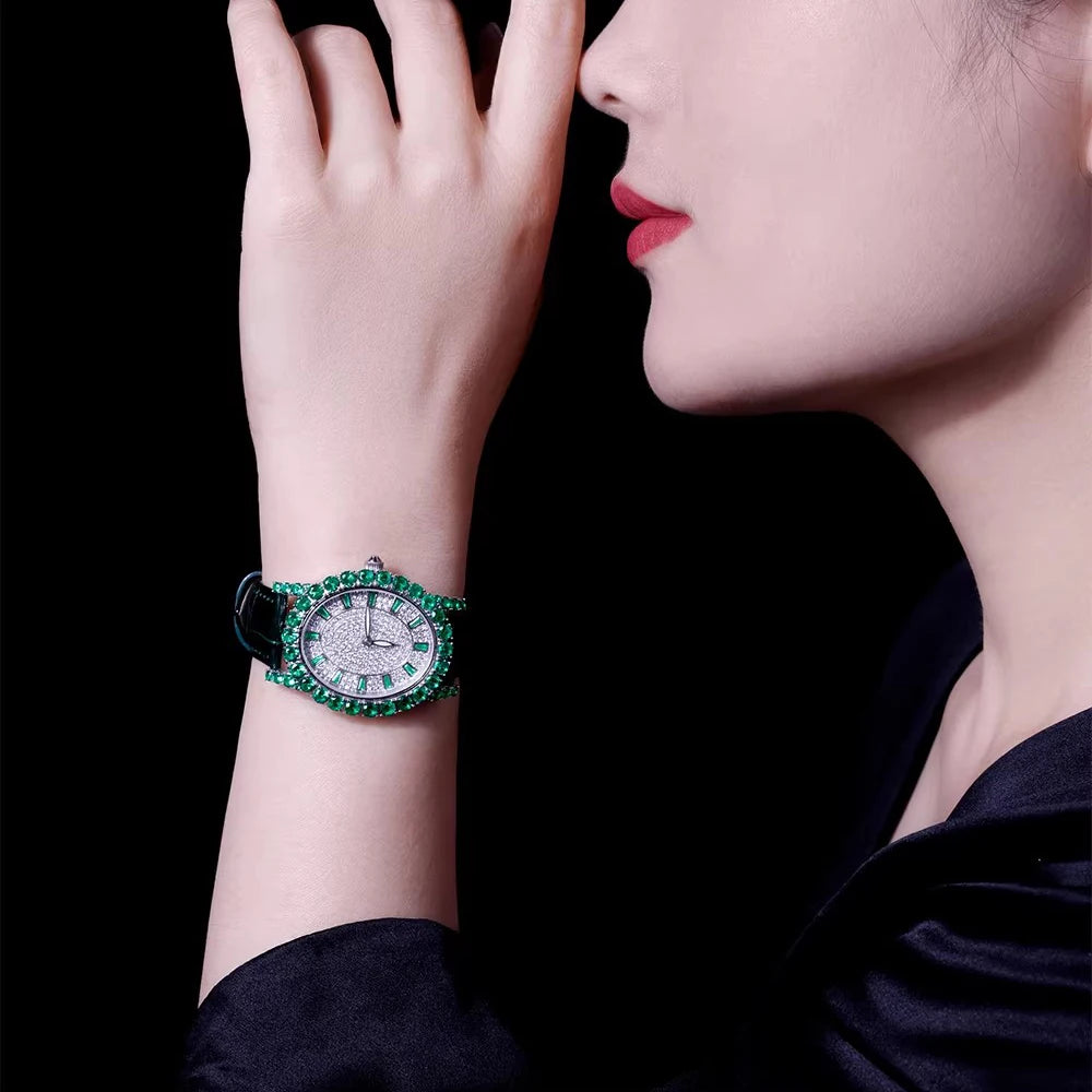 Montre Femme Émeraude Saphir Argent 925 Vintage – CLEVI Paris