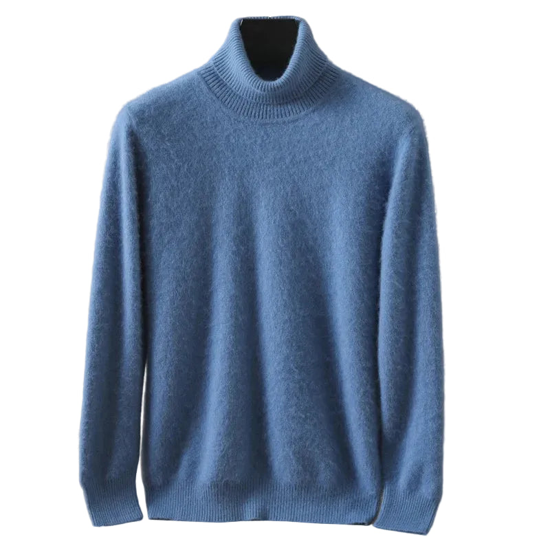 Pull homme à col roulé en maille unie – CLEVI Paris