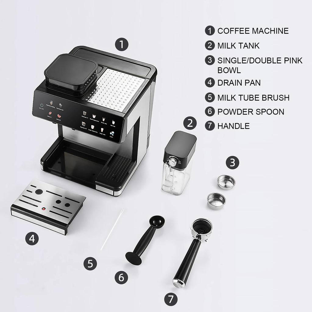 Machine à expresso avec moulin et écran TFT – CLEVI Paris