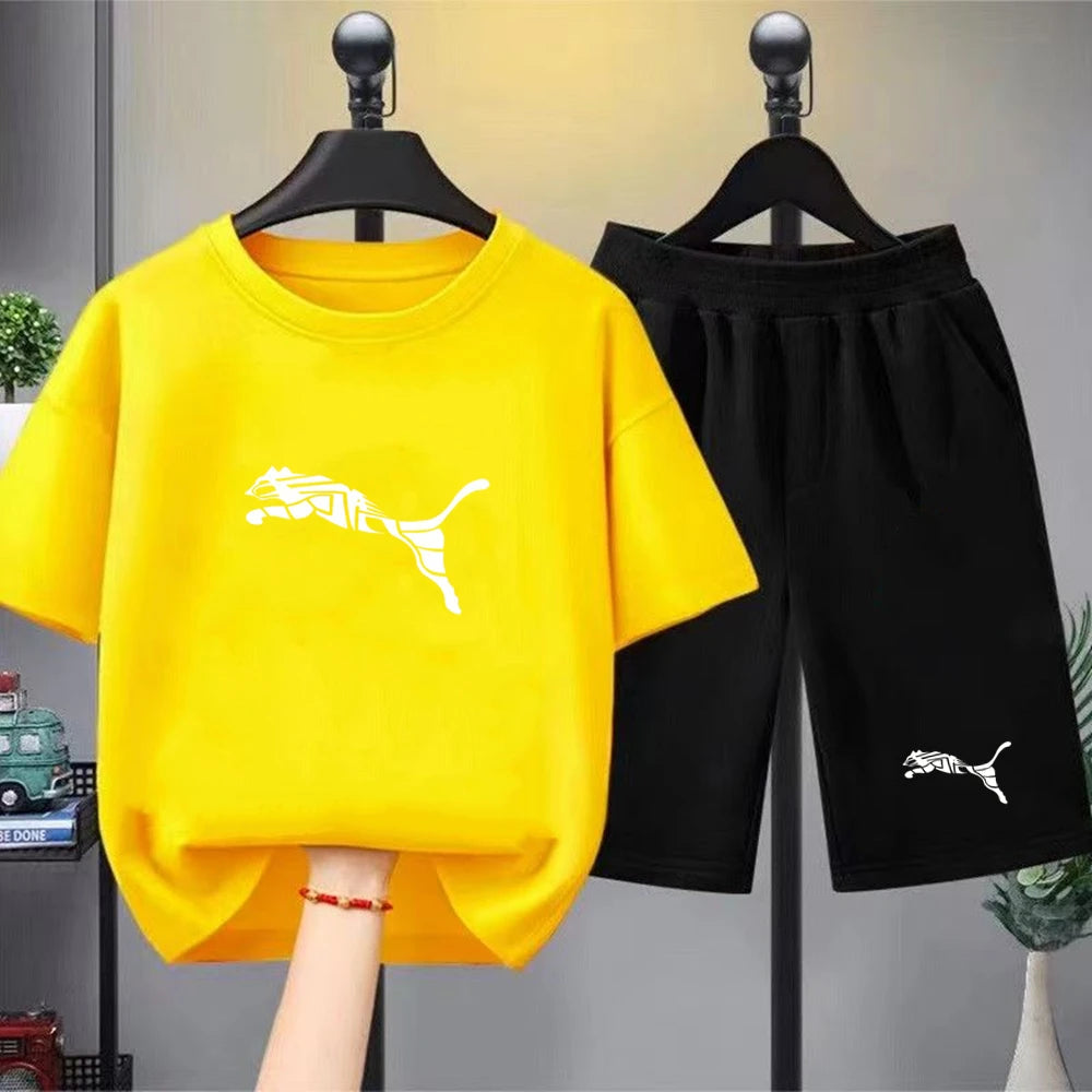 Ensemble enfant T-shirt et short imprimé été – CLEVI Paris