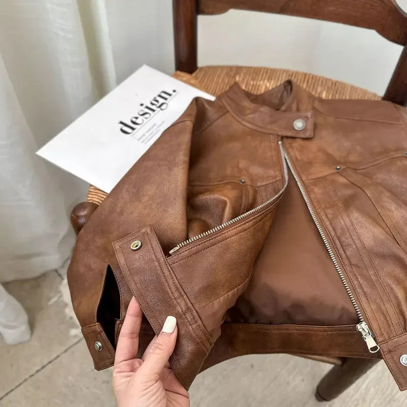 Veste enfant en similicuir zippée – CLEVI Paris