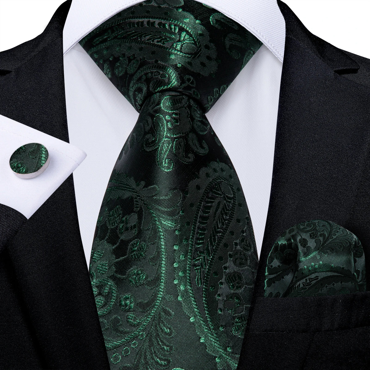 Coffret cravate homme paisley, pochette et boutons – CLEVI Paris