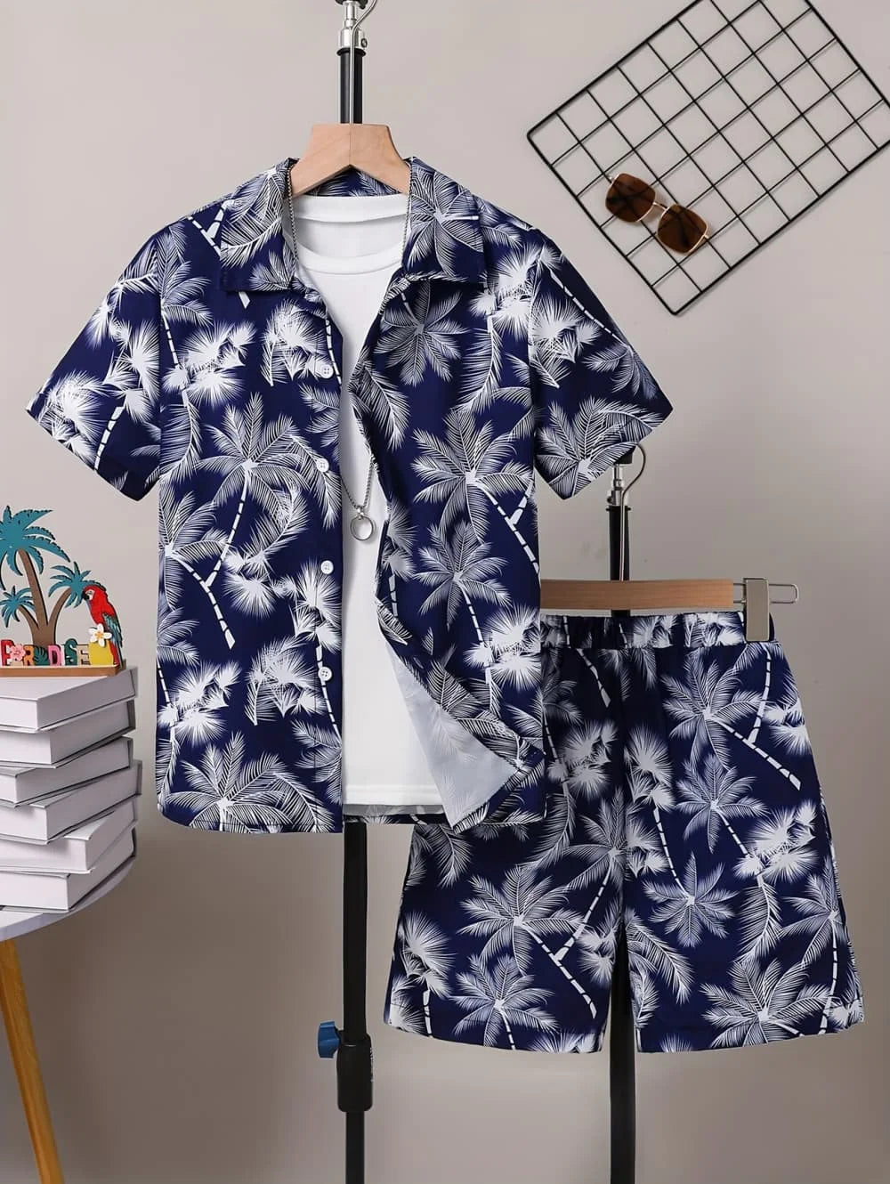 Ensemble garçon hawaïen haut et short – CLEVI Paris