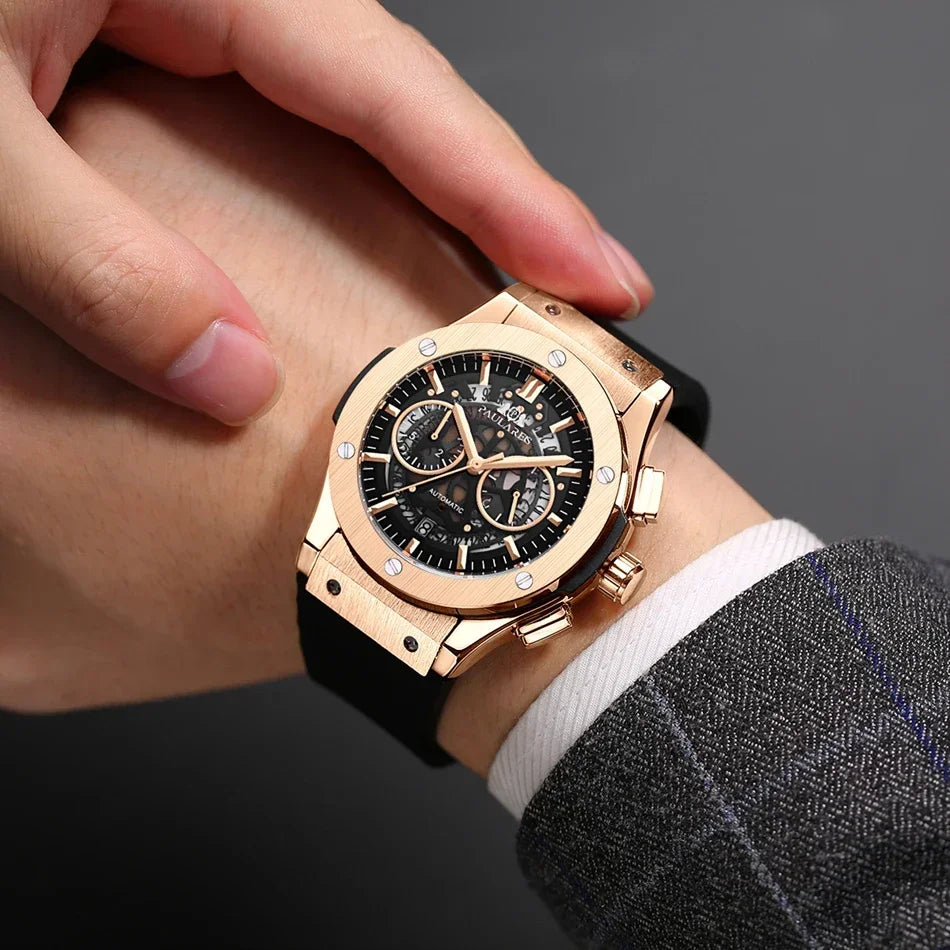 Montre Chronographe Squelette Quartz Homme – CLEVI Paris