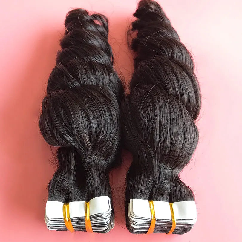 Extensions Tape In Loose Wave Remy Hair 40 Pièces – CLEVI Paris