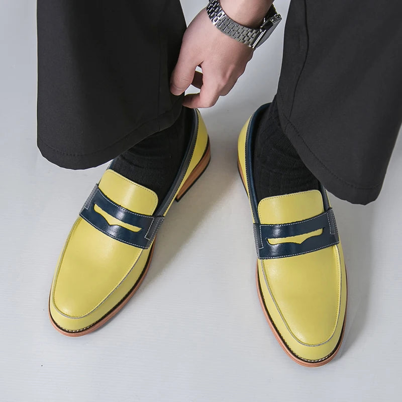 Loafers Cuir Rayé Driving Homme – CLEVI Paris