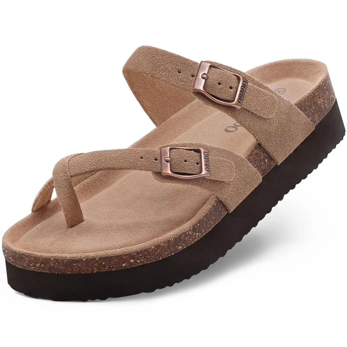 Sandales femme à double boucle – CLEVI Paris