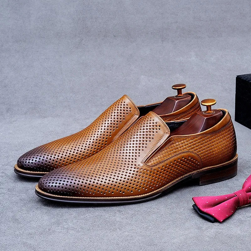 Richelieus Cuir Ajourés Homme Casual Business – CLEVI Paris