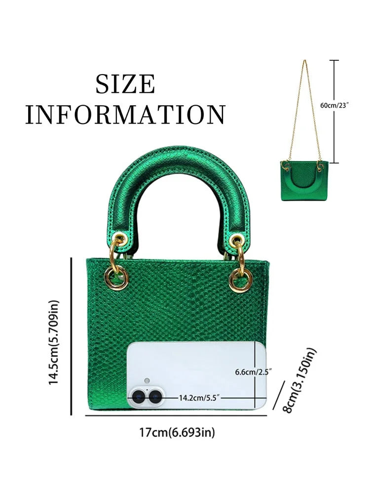 Mini Tote Bag Femme PU Rigide Motif Serpent 17×8×14,5cm 6 Coloris – CLEVI Paris