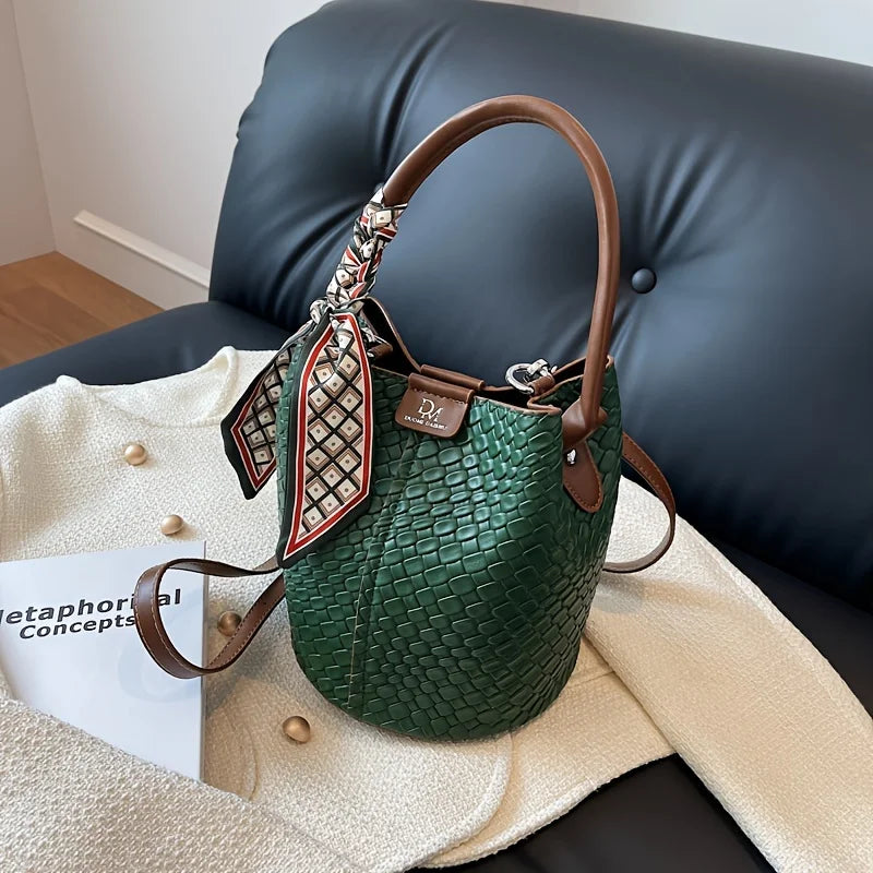 Sac Seau PU Effet Tressé Femme Bandoulière Réglable 5 Coloris – CLEVI Paris