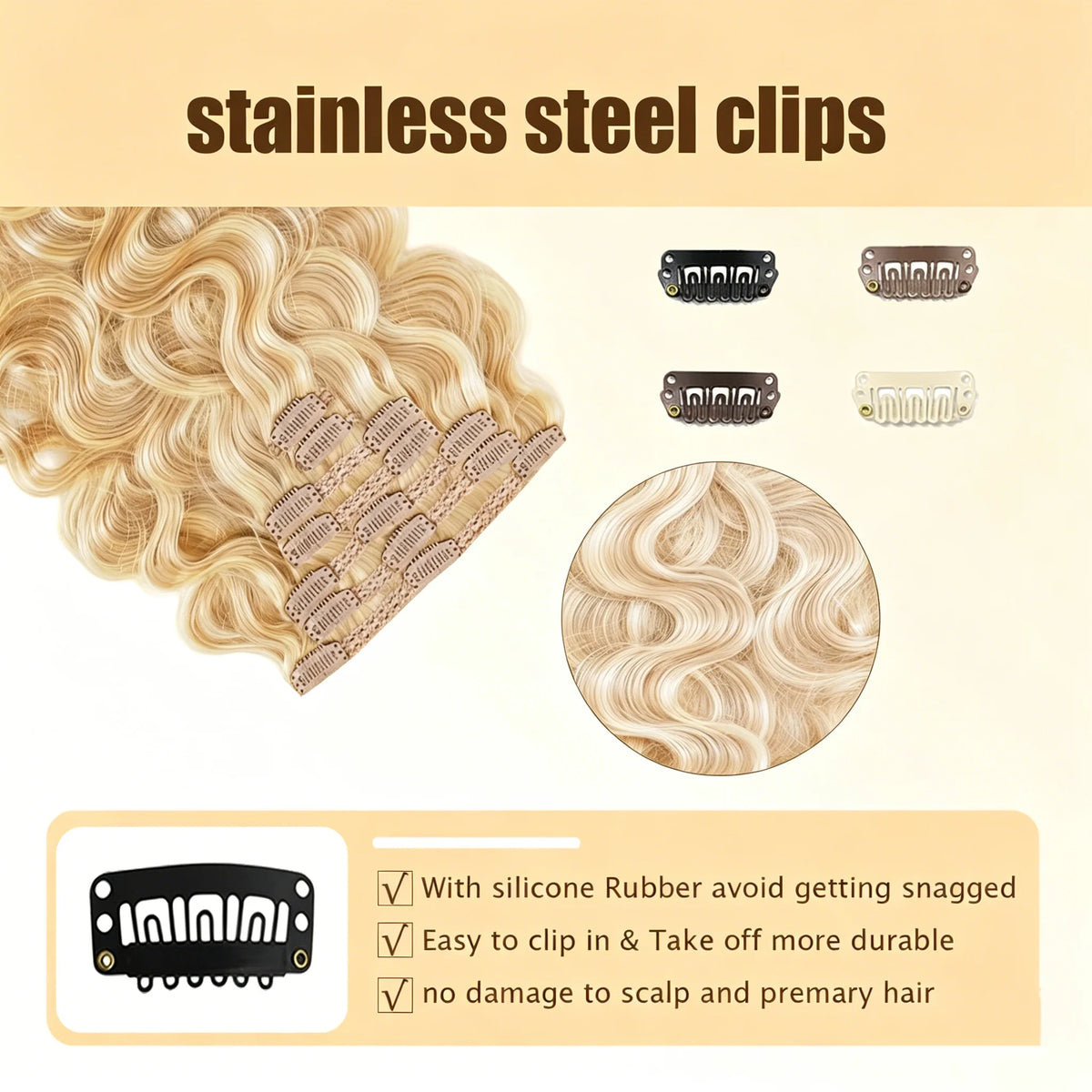 Extensions Clip-in Body Wave Virgin Hair 100% Brésilien – CLEVI Paris