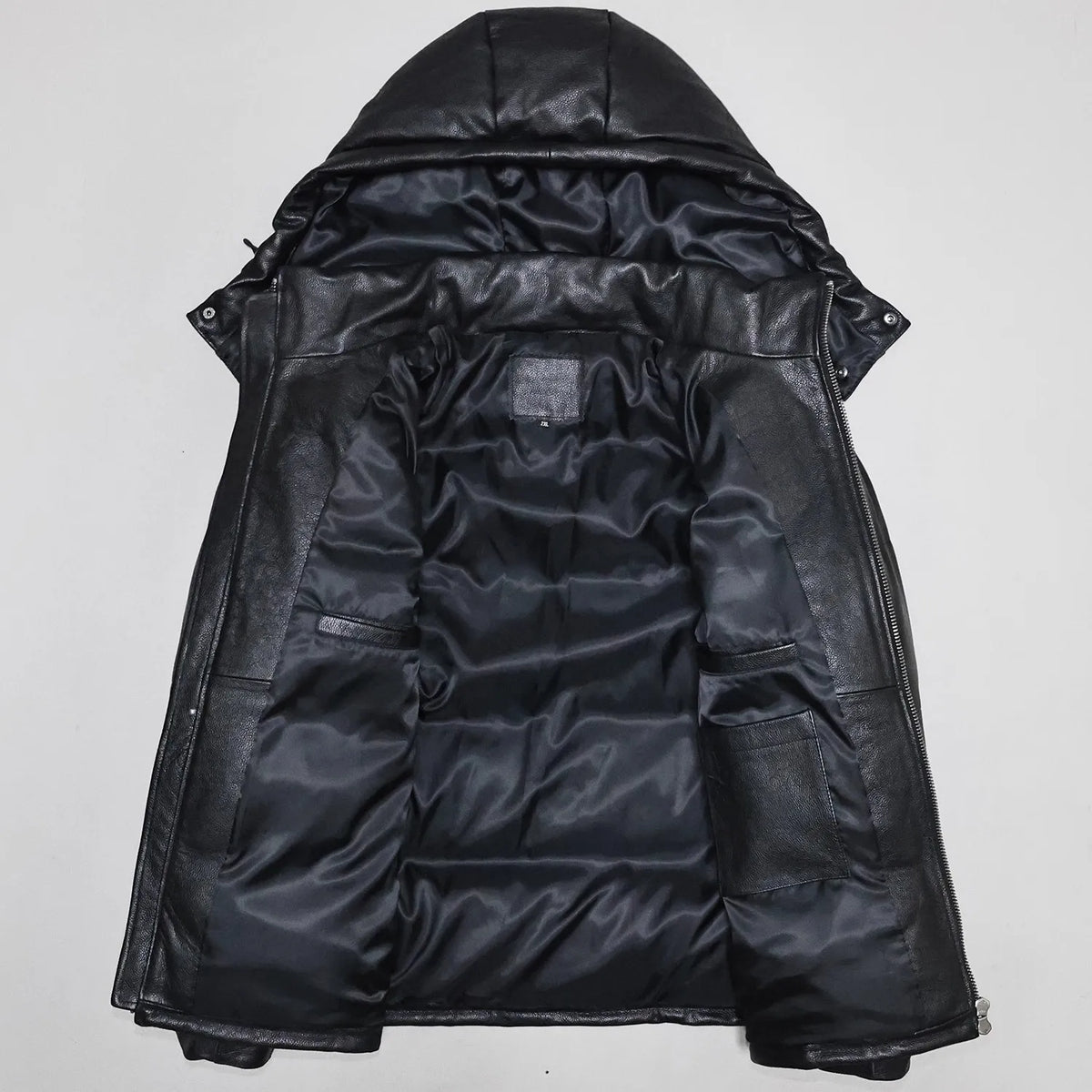 Veste homme en cuir à capuche amovible – CLEVI Paris