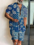 Ensemble 2 Pièces Homme Chemise Hawaïenne Imprimée Manches Courtes + Short Cordon Plage Voyage Été – CLEVI Paris