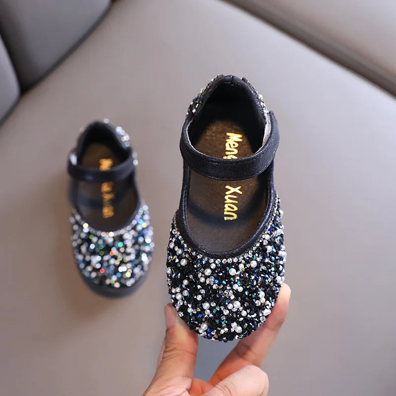 Chaussures fille à nœud, perles et strass – CLEVI Paris