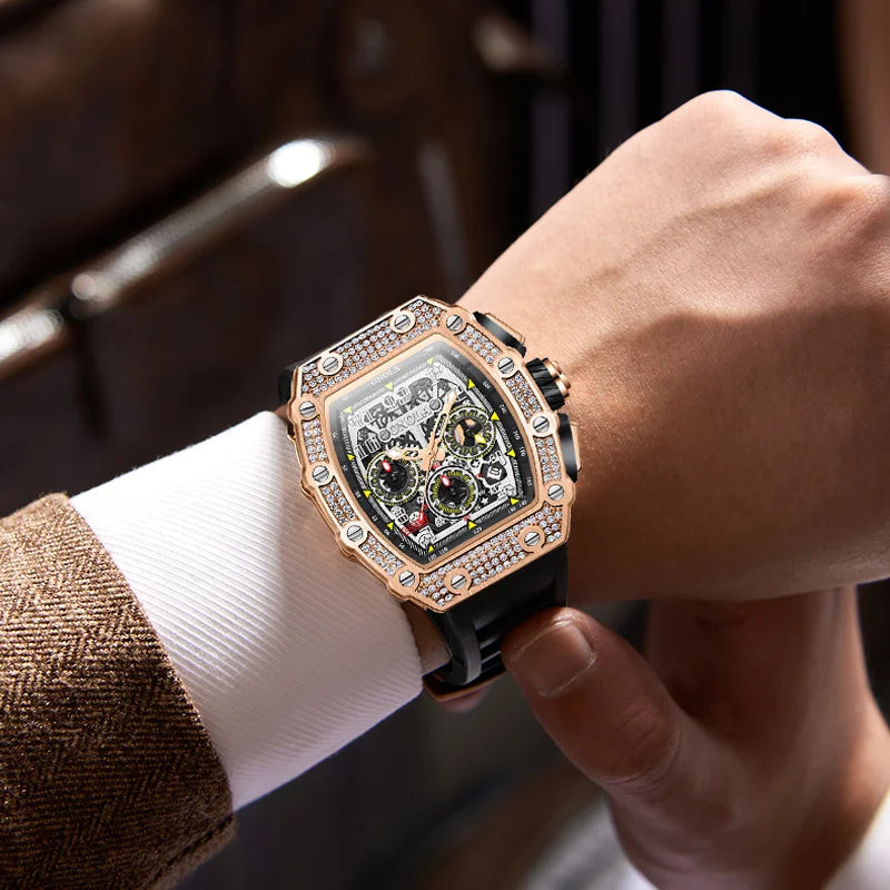 ONOLA Montre Automatique Homme Tonneau Squelette Lumineux Étanche 3ATM – CLEVI Paris