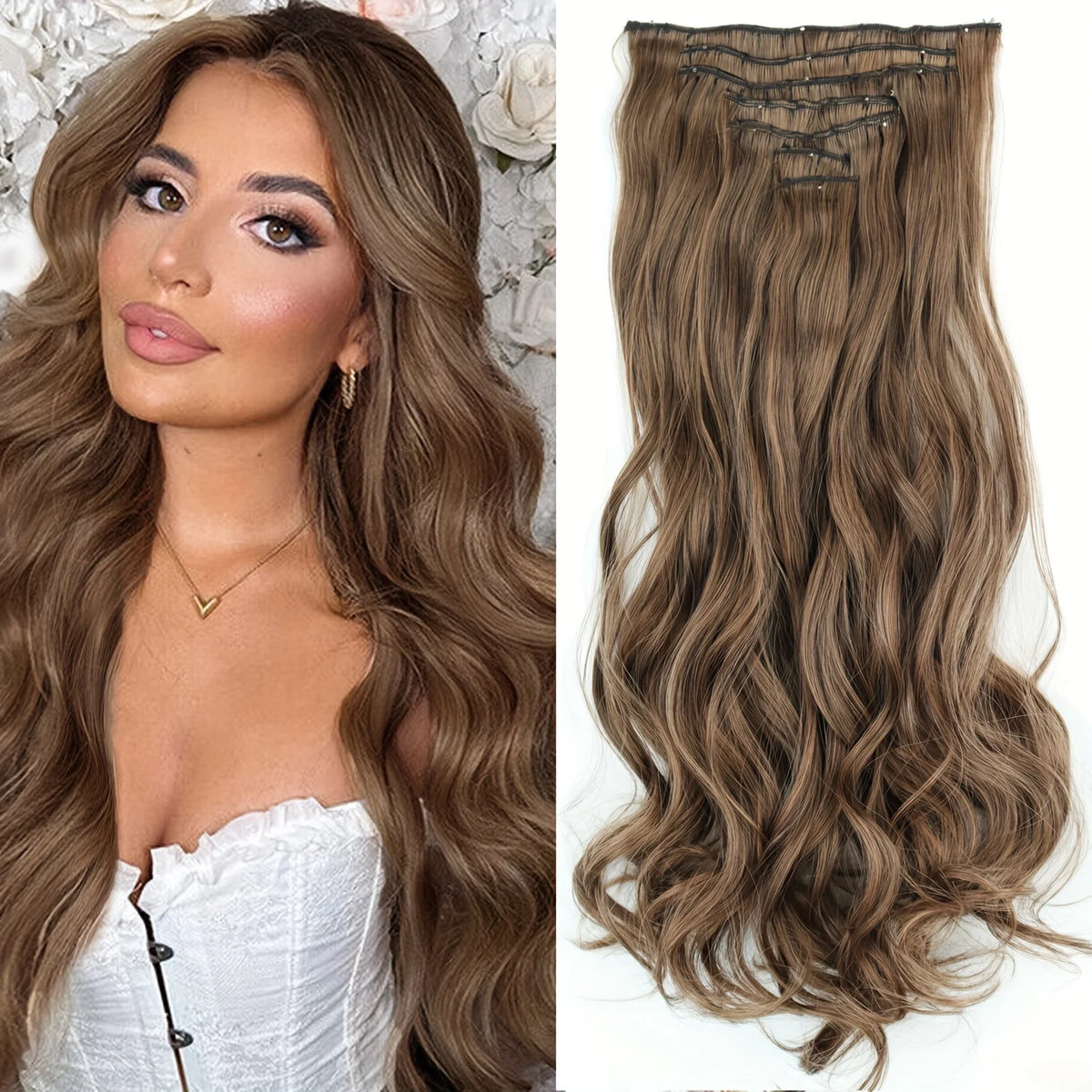 Extensions Cheveux Clips 7 Pcs Synthétique 50 Couleurs – CLEVI Paris