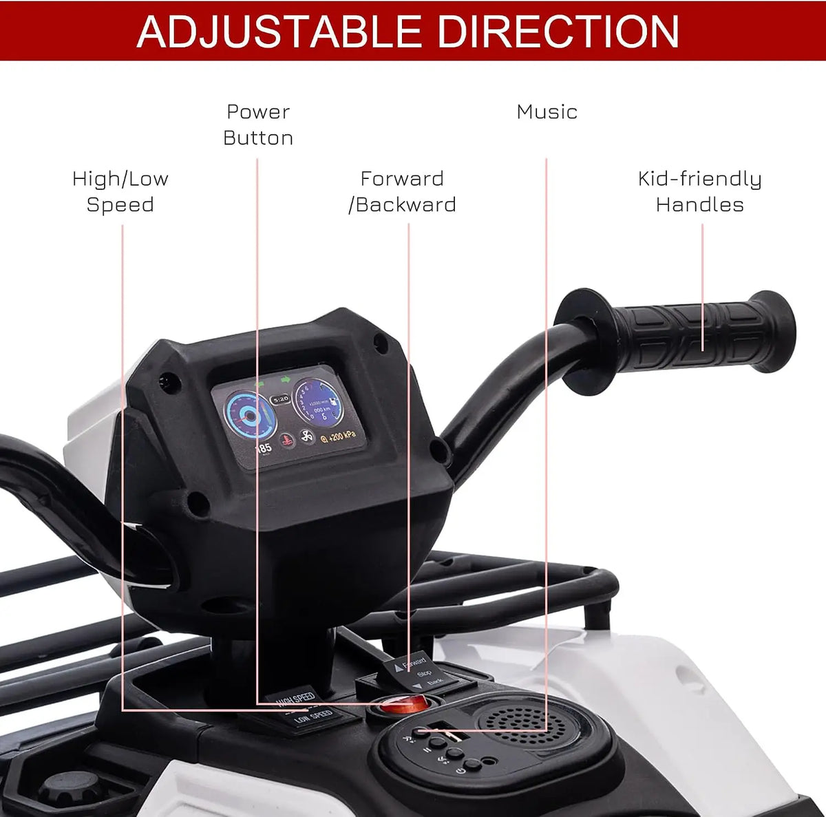 Quad électrique enfant 12 V avec phare – CLEVI Paris