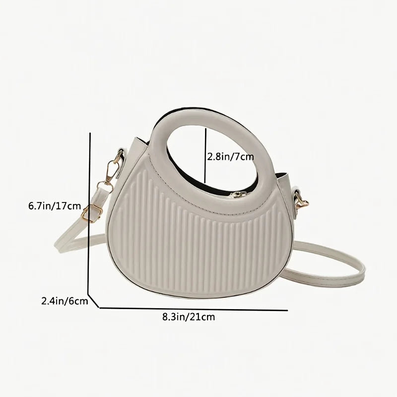 Sac Coquille Femme Rayures PU Zip Bandoulière – CLEVI Paris