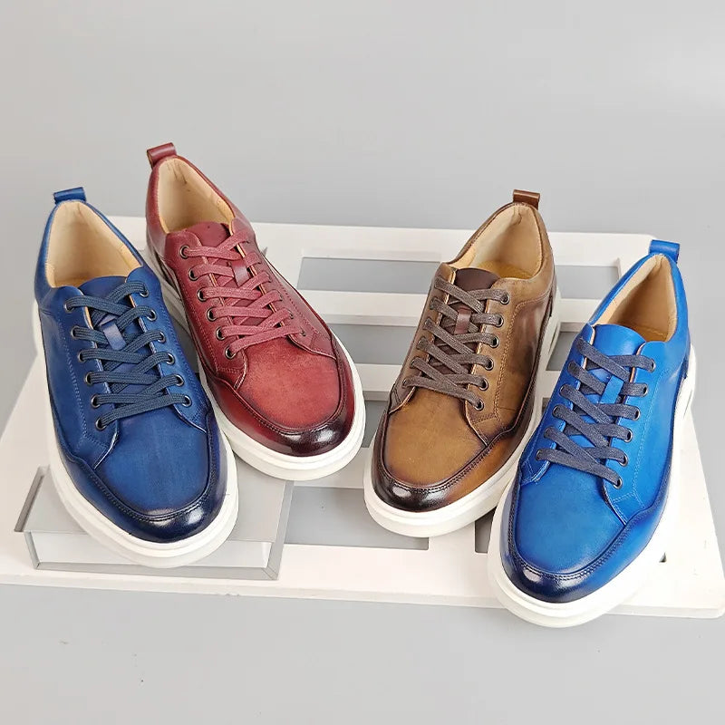 Sneakers en cuir à lacets pour homme – CLEVI Paris