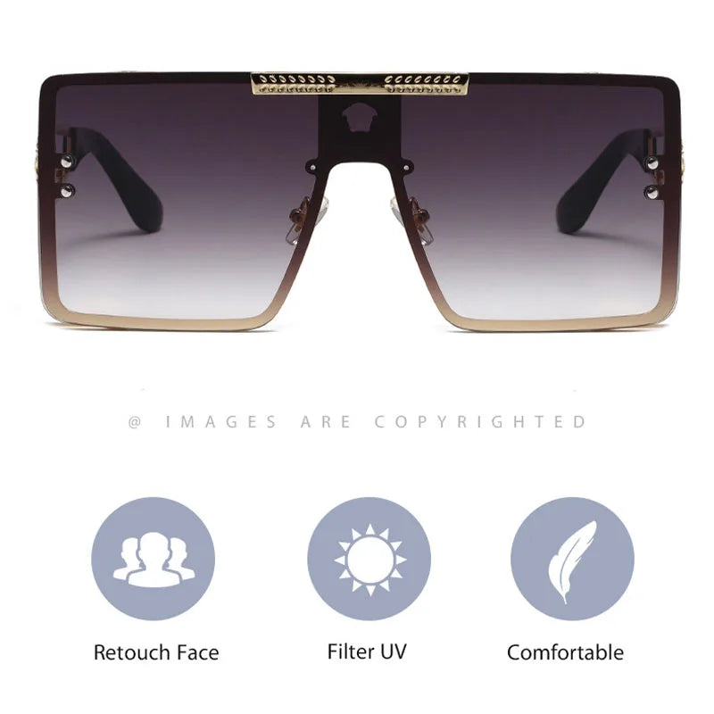 Lunettes de Soleil Rectangulaires Oversize Métal Polarisées Unisexe – CLEVI Paris