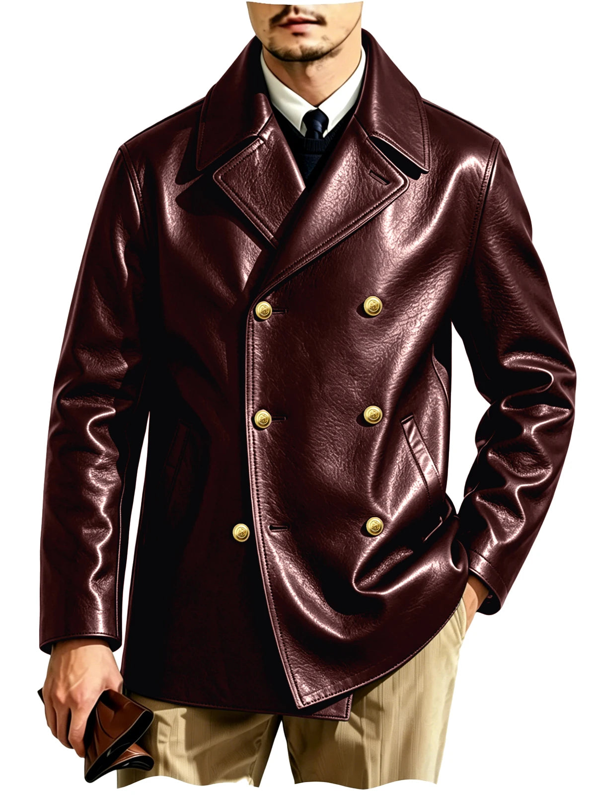 Blazer croisé effet cuir homme – CLEVI Paris