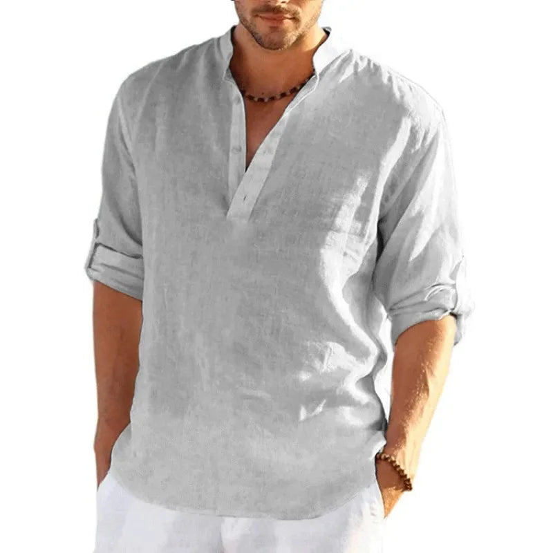 T-shirt homme en coton à manches longues – CLEVI Paris