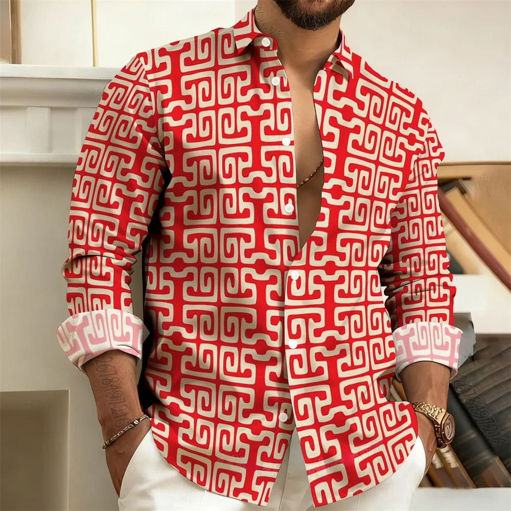 Chemise imprimée homme manches longues – CLEVI Paris
