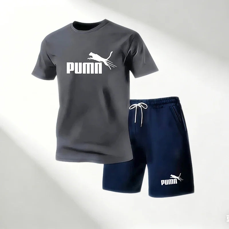 Lot de 2 Ensembles Homme T-Shirt Col Rond + Short Sport Séchage Rapide – CLEVI Paris