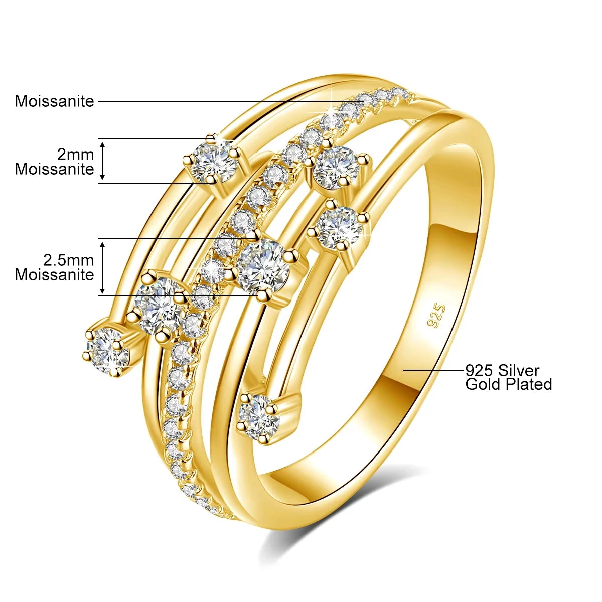Alliance Moissanite Éternité Argent 925 – CLEVI Paris