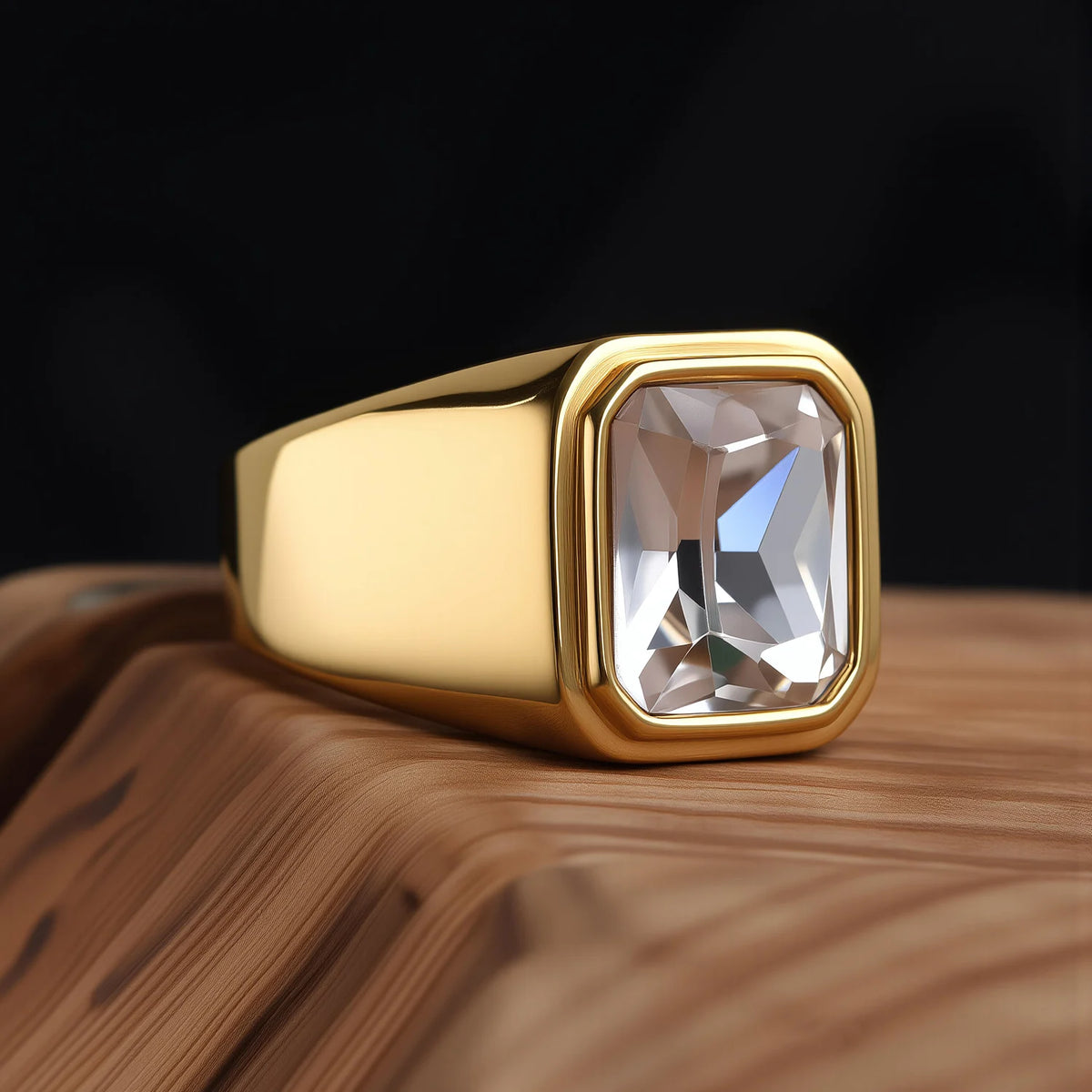 Bague Unisexe Acier Inoxydable Doré 18K – CLEVI Paris