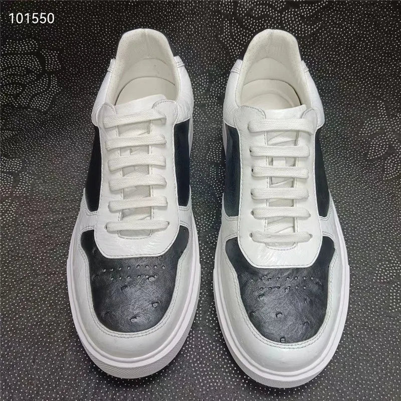 Sneakers Cuir Autruche Véritable Homme Lacets – CLEVI Paris