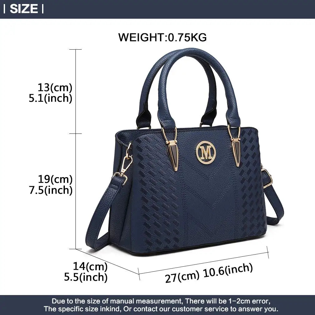 Sac À Main Femme Cuir PU Motif Litchi Logo M Doré – CLEVI Paris