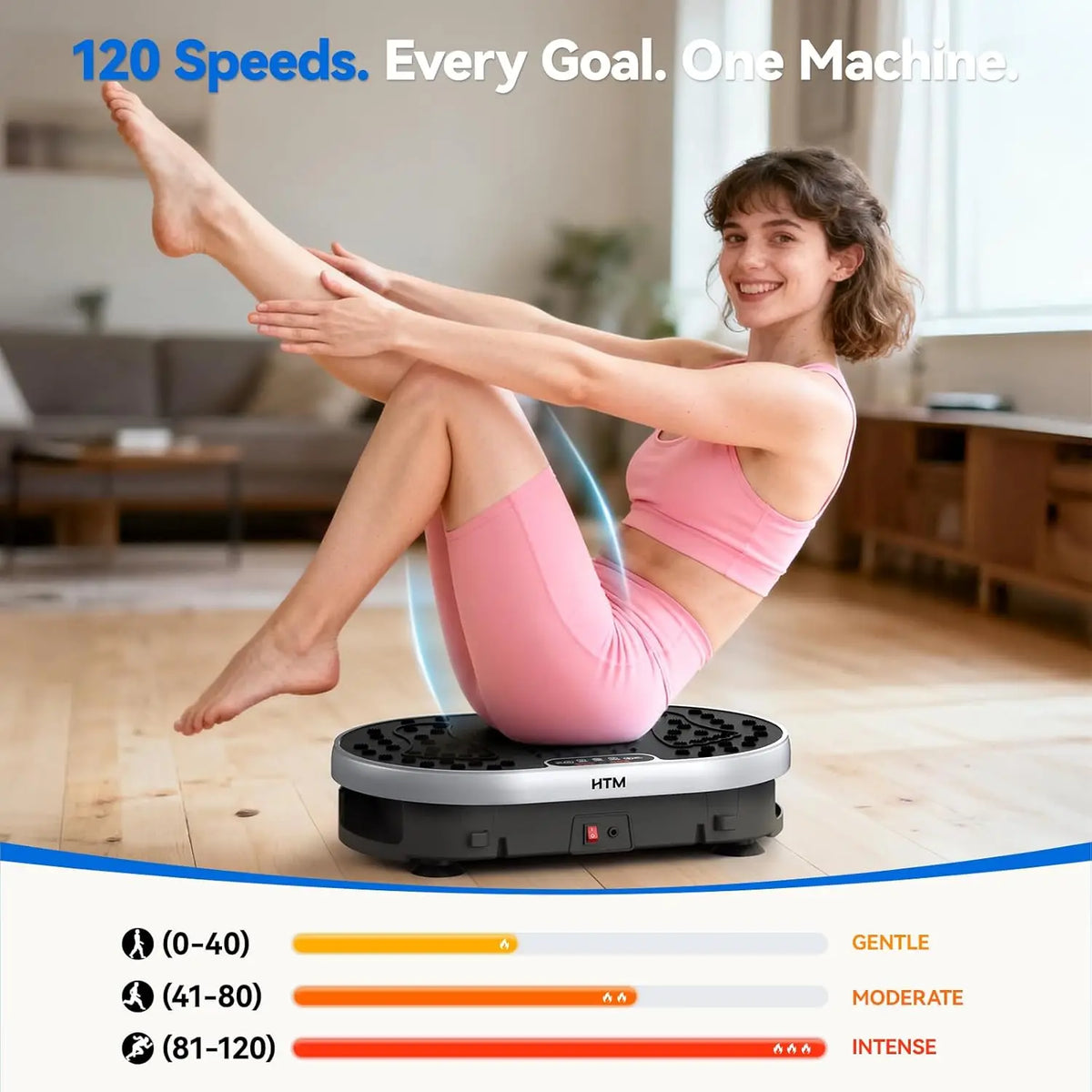 Plateforme vibrante 120 niveaux et 9 modes – CLEVI Paris