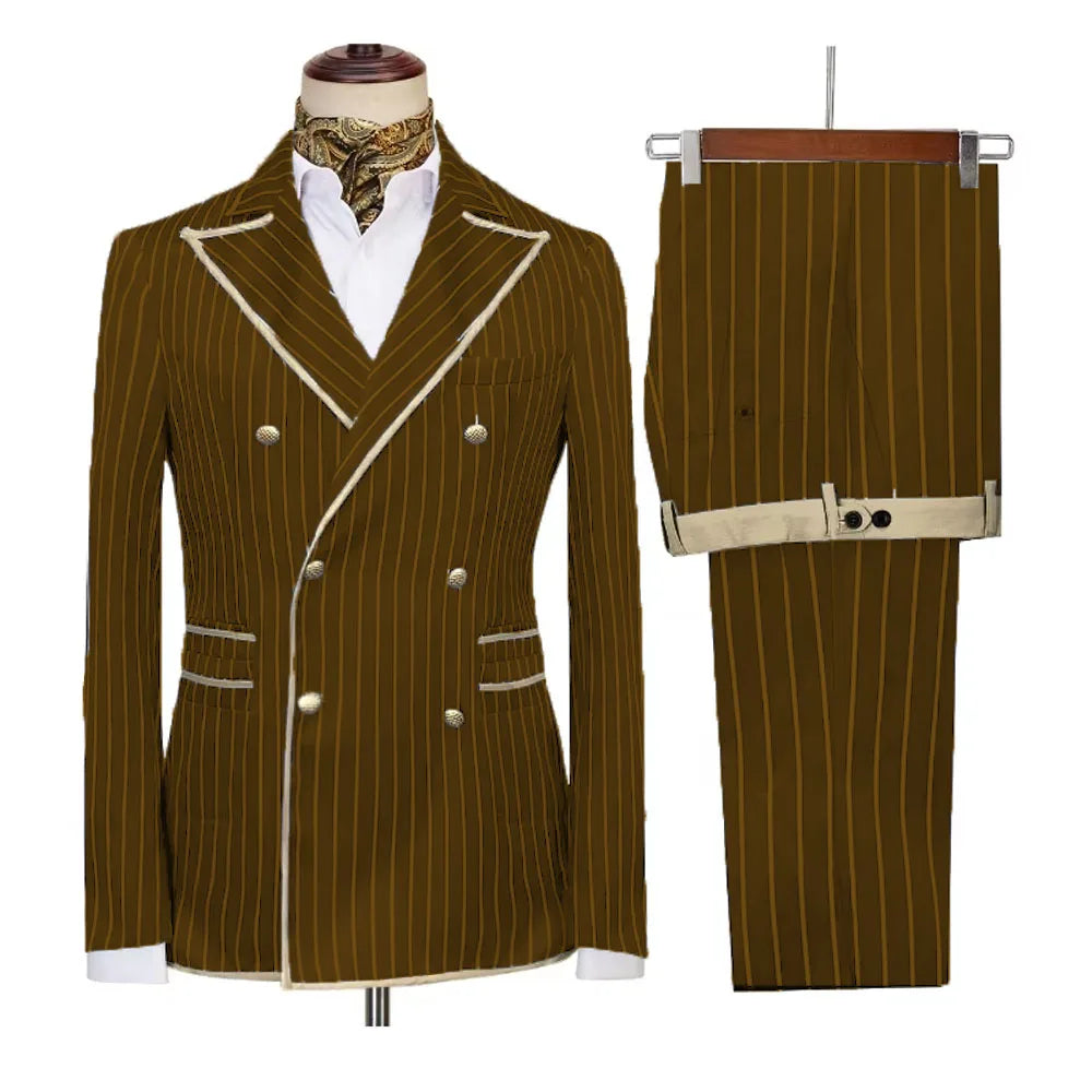 Costume homme rayé 2 pièces – CLEVI Paris