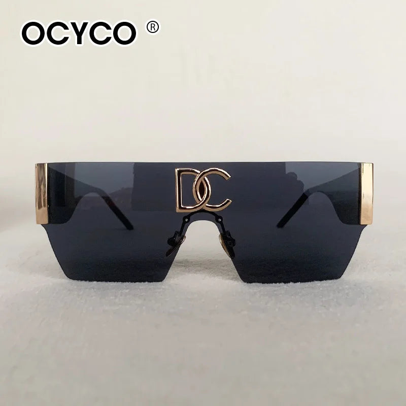 Lunettes de Soleil Oversize Sans Monture Vintage | UV400 Verres Dégradés Unisexe Tendance – CLEVI Paris