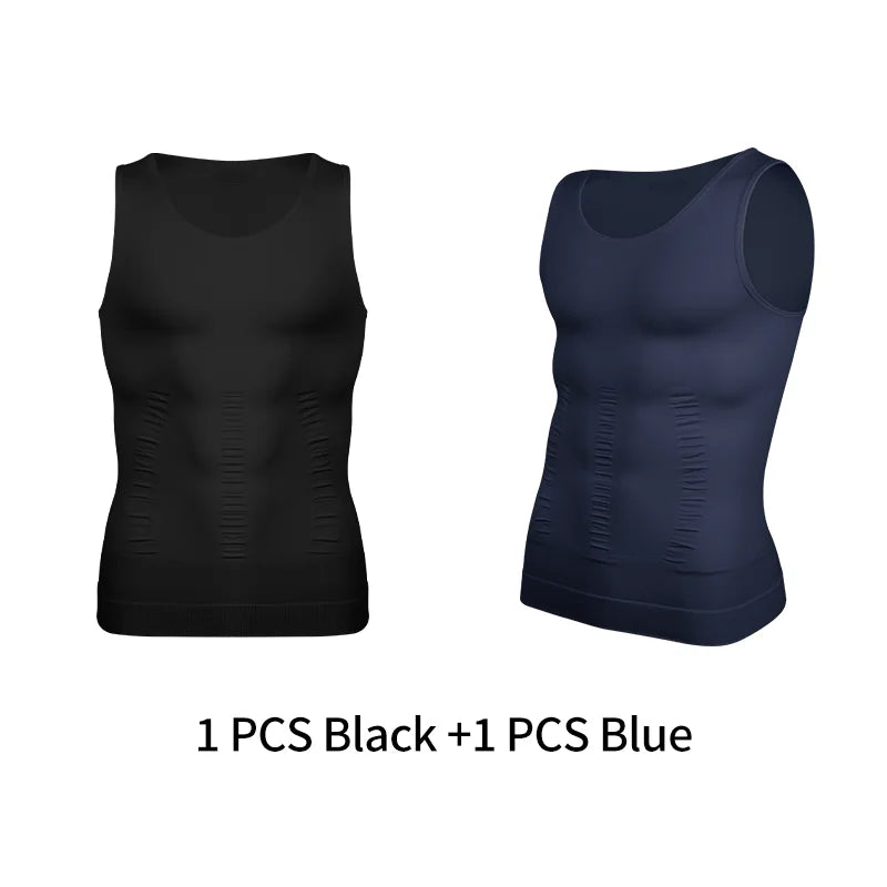 Gaine Amincissante Homme Débardeur Compression Ventre Plat Soutien Dorsal – CLEVI Paris