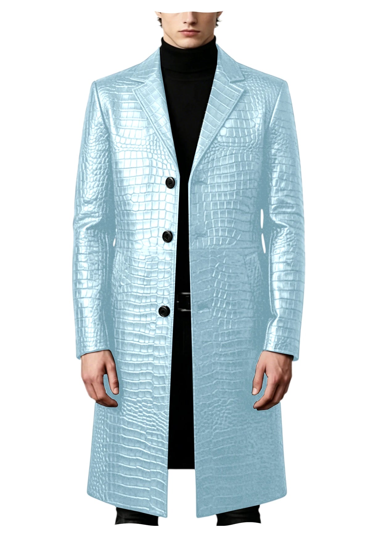 Manteau homme simili cuir motif crocodile – CLEVI Paris