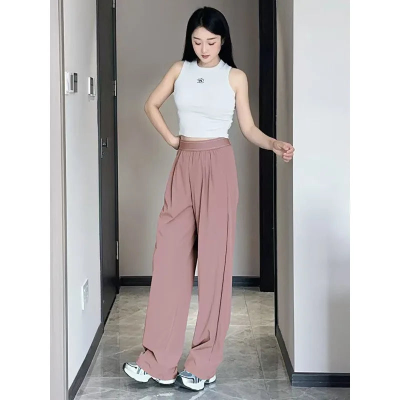Pantalon femme ample à taille élastique – CLEVI Paris