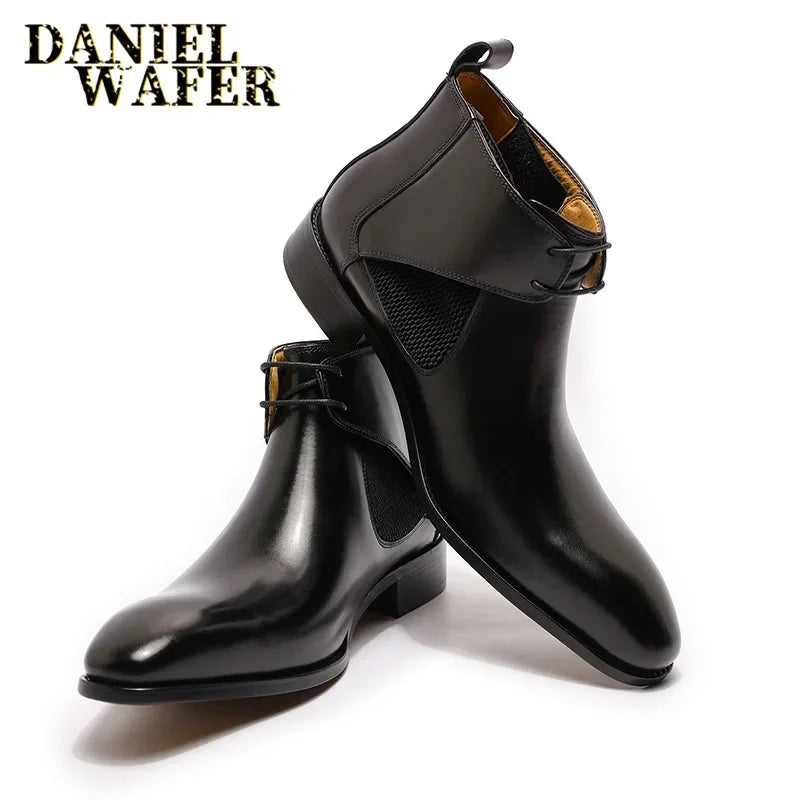Bottines Chukka homme en cuir à lacets – CLEVI Paris