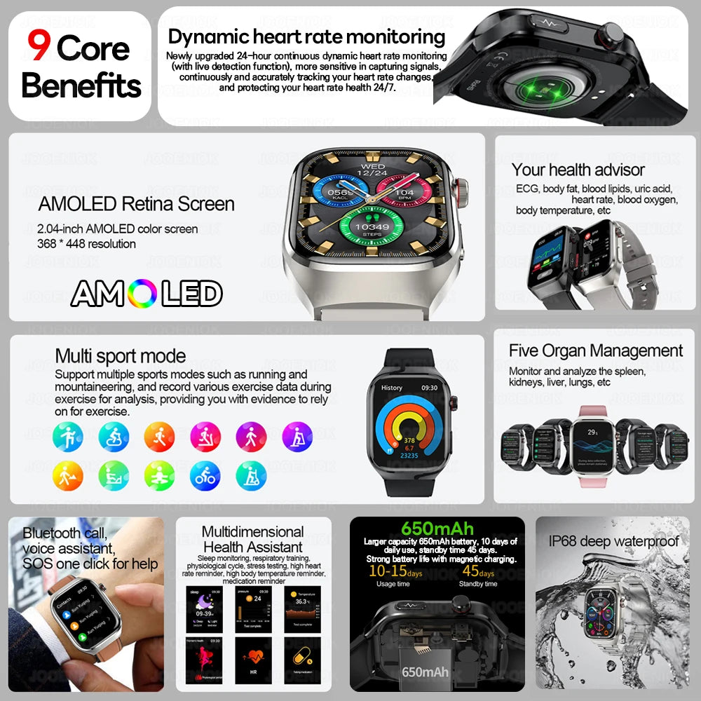 Montre ChiBear AMOLED 2,04″ Bluetooth – CLEVI Paris