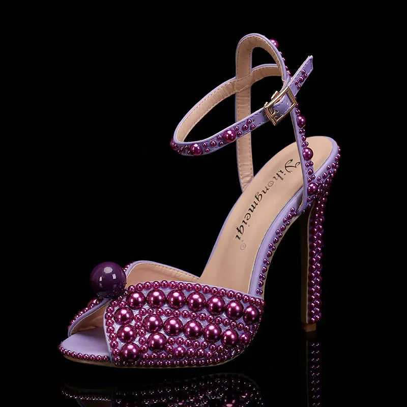Escarpins à talons et perles pour femme – CLEVI Paris