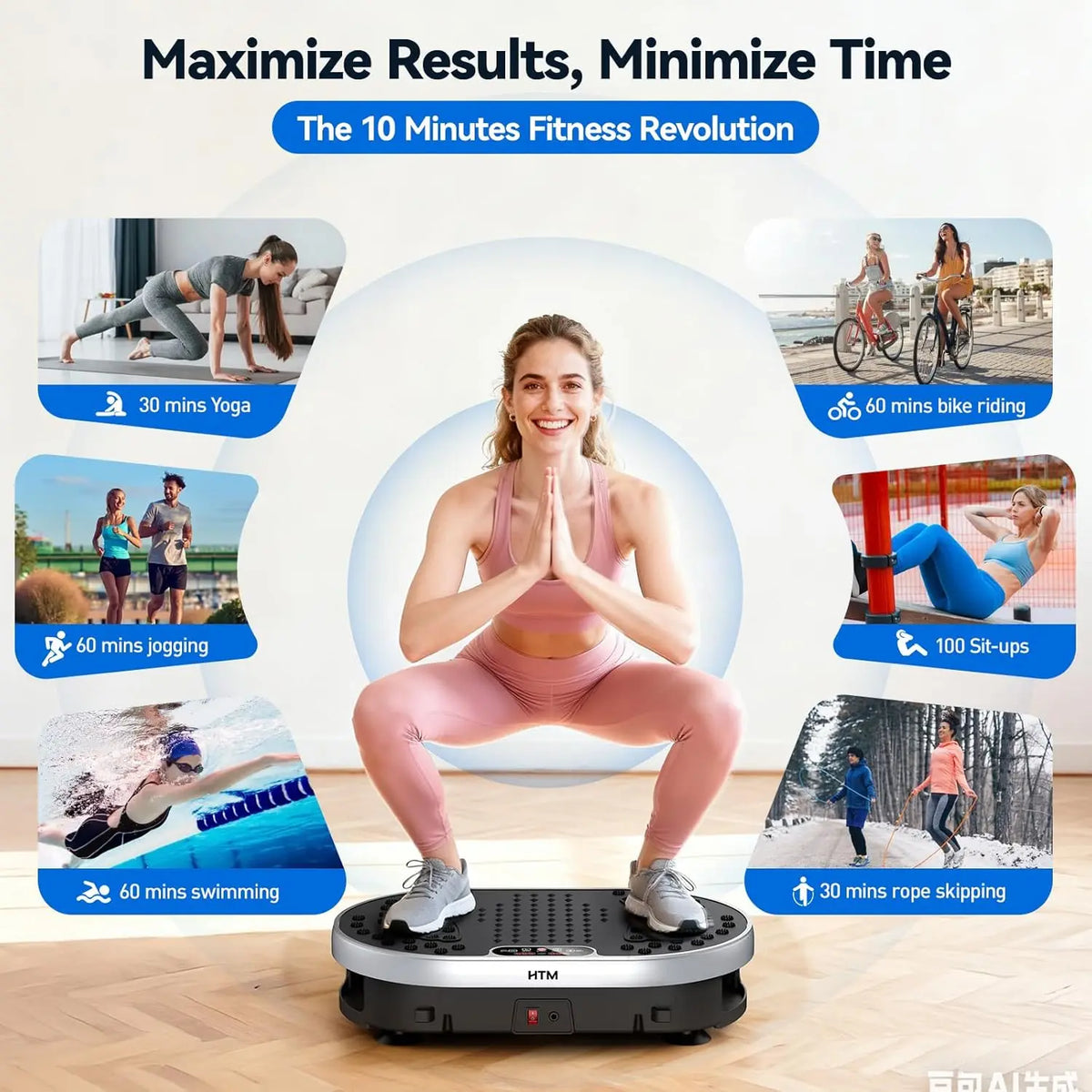 Plateforme vibrante 120 niveaux et 9 modes – CLEVI Paris