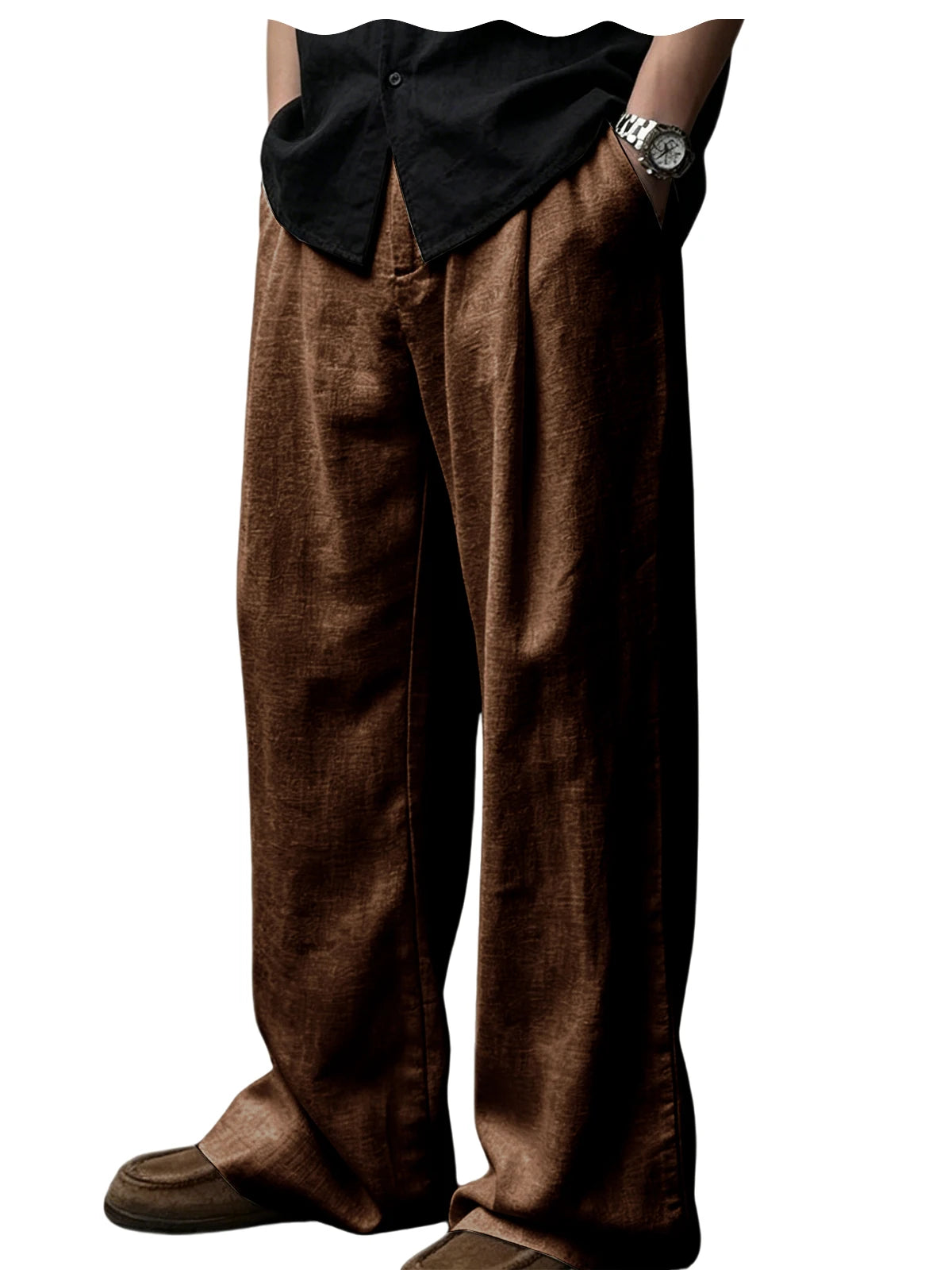 Pantalon en lin coupe ample – CLEVI Paris